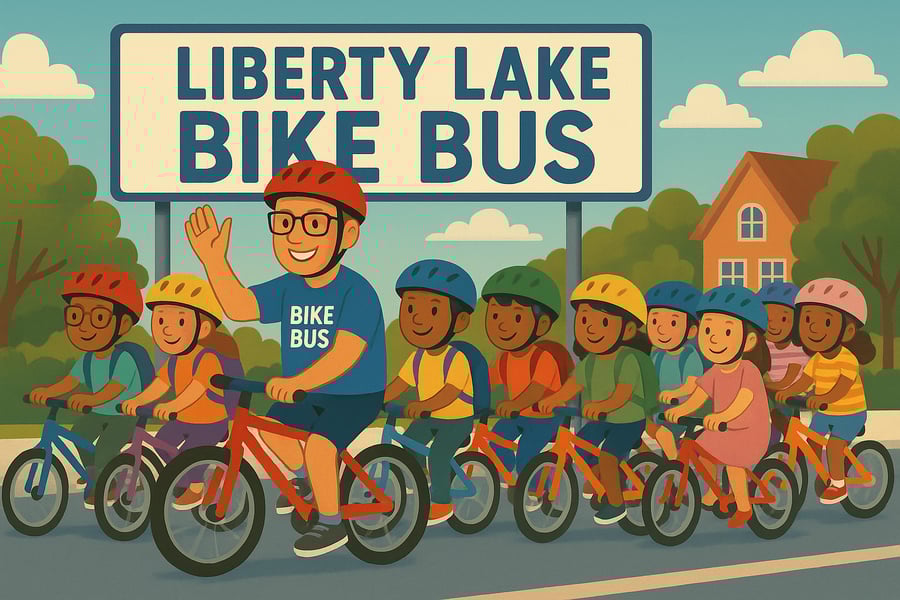 bike bus landing page and flyer image bike bus landing page and flyer image