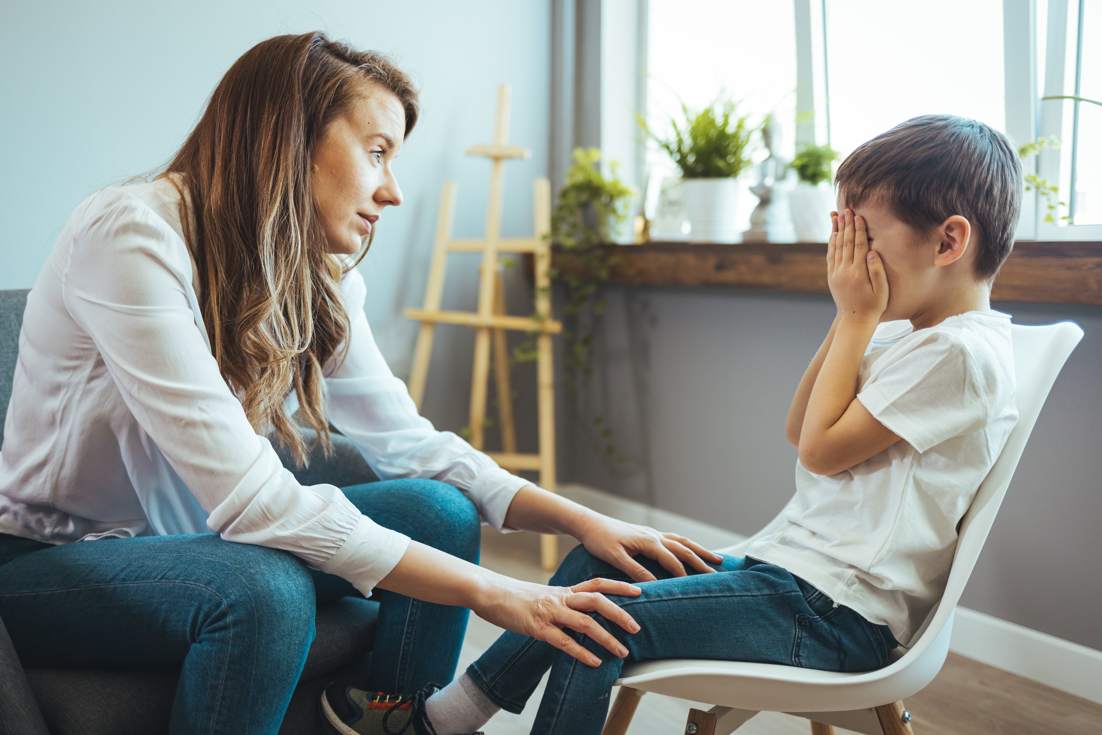 iStock-mom talking with upset son